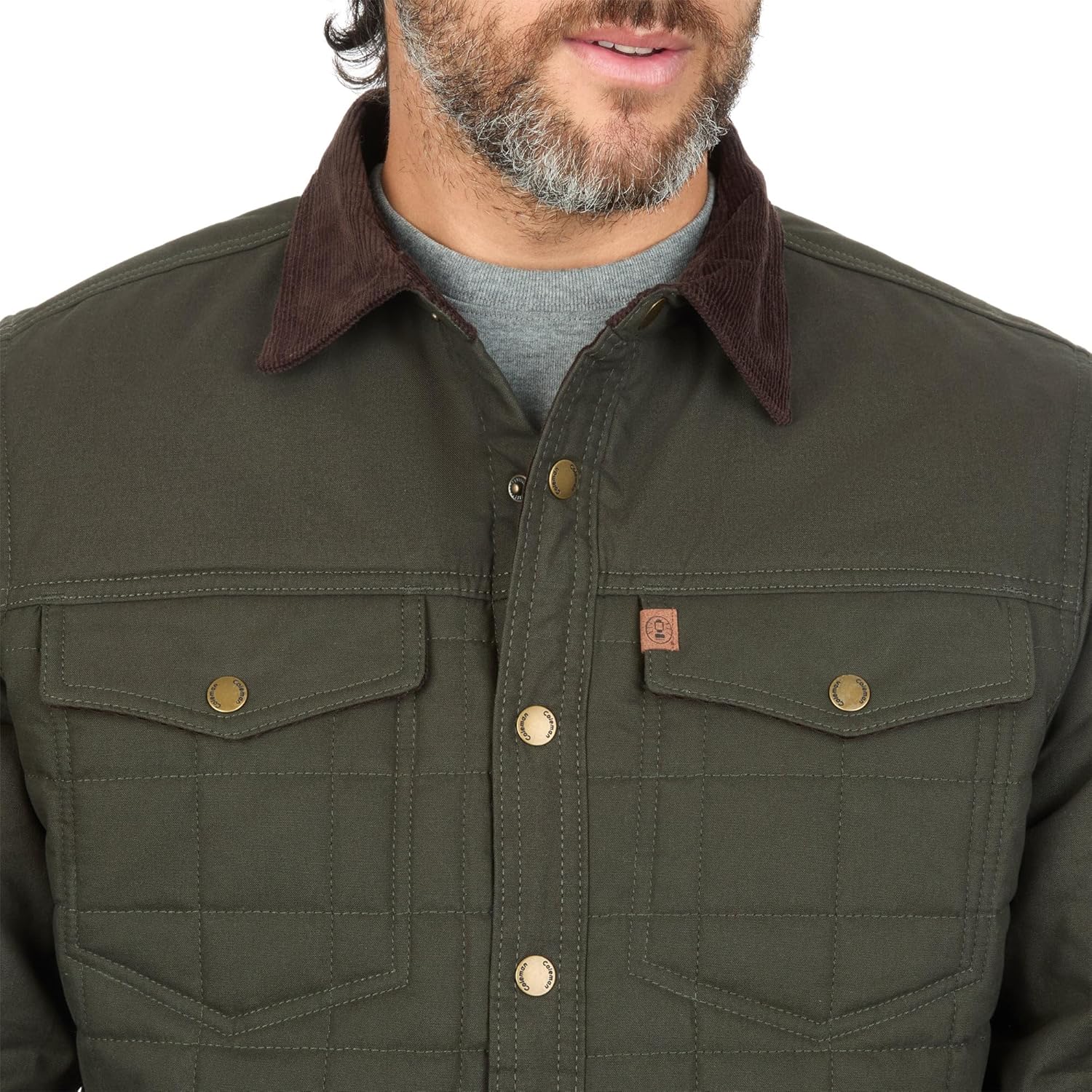Coleman Quilted Utility Jacket - Durable Canvas Workwear Rugged Western Coat with Corduroy Trim and Insulated Warmth - Image 5
