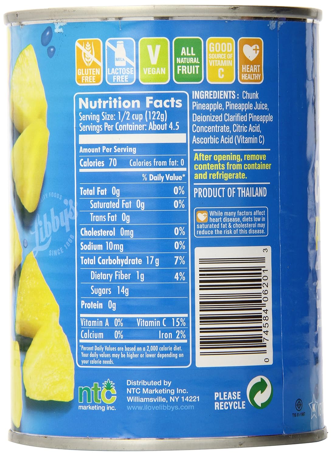 Libby's Chunk Pineapple, 20 Ounce (Pack of 12)