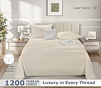 Vista 4 de LANE LINEN Sábanas de tamaño matrimonial, 1200 hilos, 100% algodón egipcio, juego de sábanas de 4 piezas, sábanas refrescantes, tamaño matrimonial