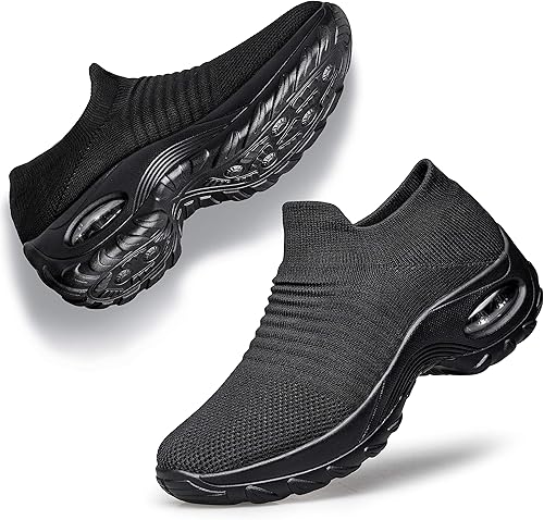 YHOON - Zapatos de mujer tipo calcetín, con suela de malla, para caminar, deportivos, para enfermería y trabajo