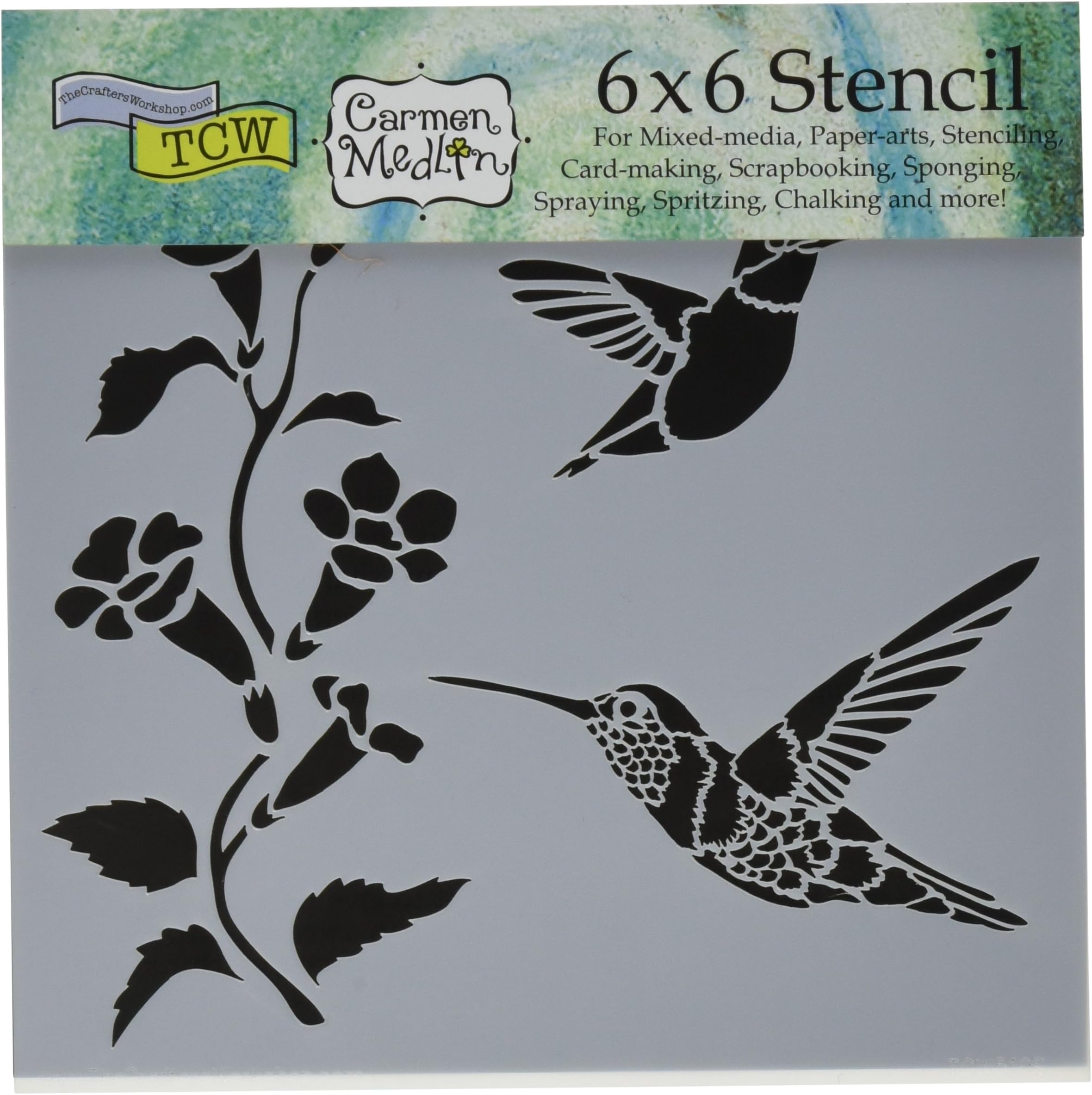 CRAFTERS WORKSHOP TCW6X6-519 Hummingbirds Template, 6 by 6"