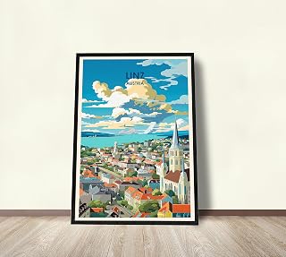 Linz Travel Poster, Linz Poster, Linz Art, Cityscape Poster, Illustration Art, Travel Posters