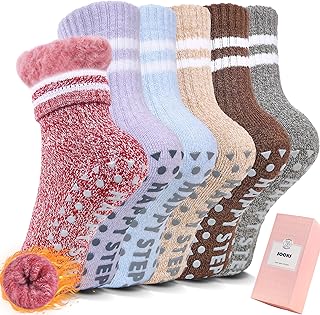 HUGSWEET Kids Thermal Slipper Socks Children Boys Girls Cabin Cozy Fluffy Warm Winter Fuzzy