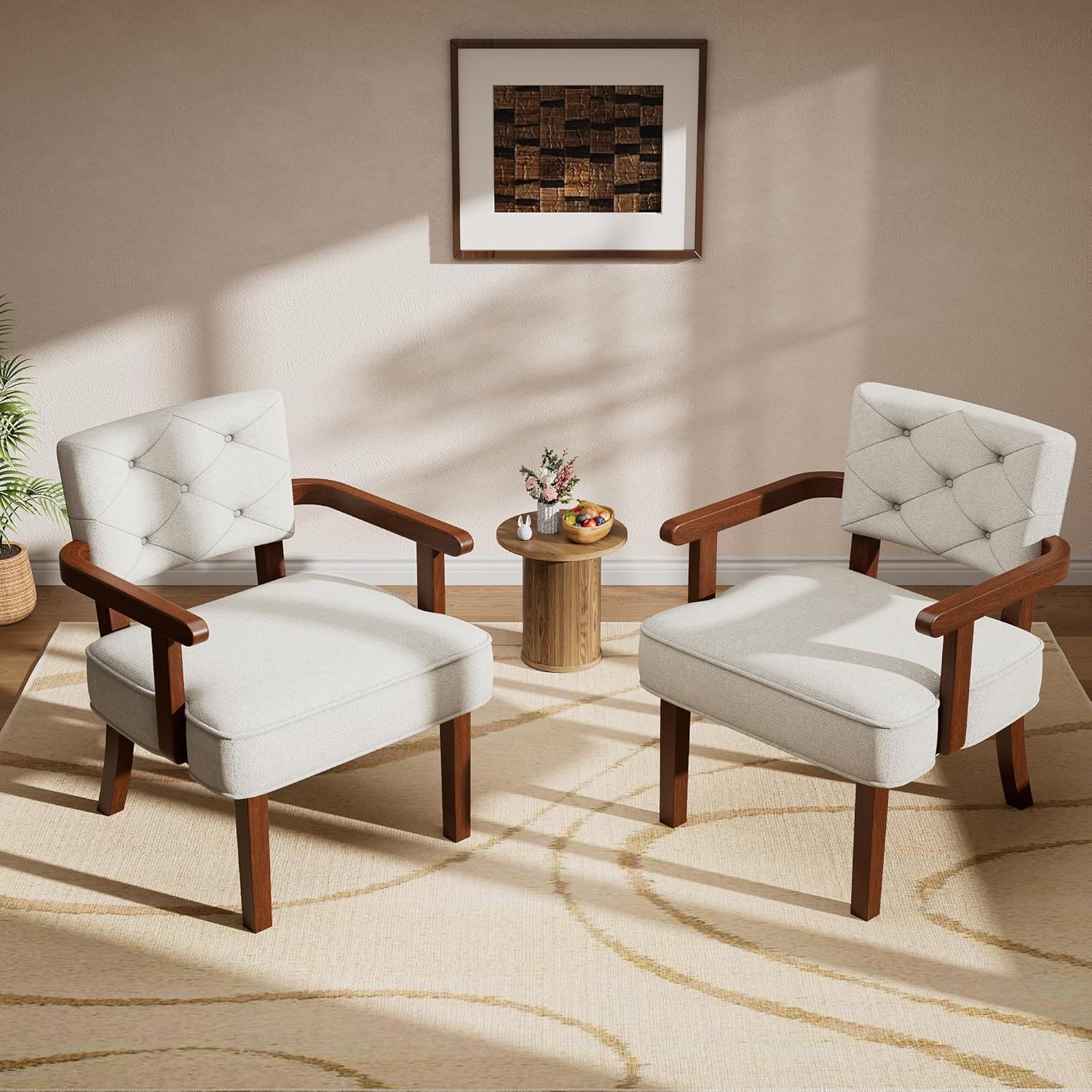 Sillón Acogedor Beige 2 Piezas
