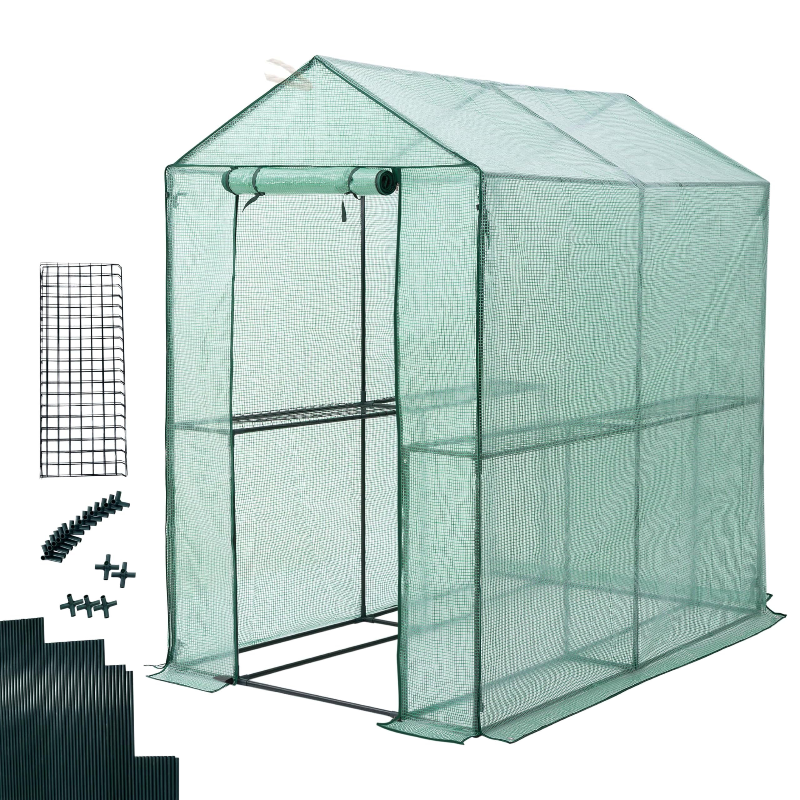 Gardebruk Serra da Giardino 2,23 m² 4 Ripiani Porta Arrotolabile 190x186x120cm Serre Piante Verdure