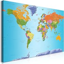 murando Mega XXXL World Map Picture 170 x 85 cm Canvas Picture in Size XXL Large Giant Picture for Mounting by Same Wall Decoration DIY Map Continents k-A-0104-ak-h