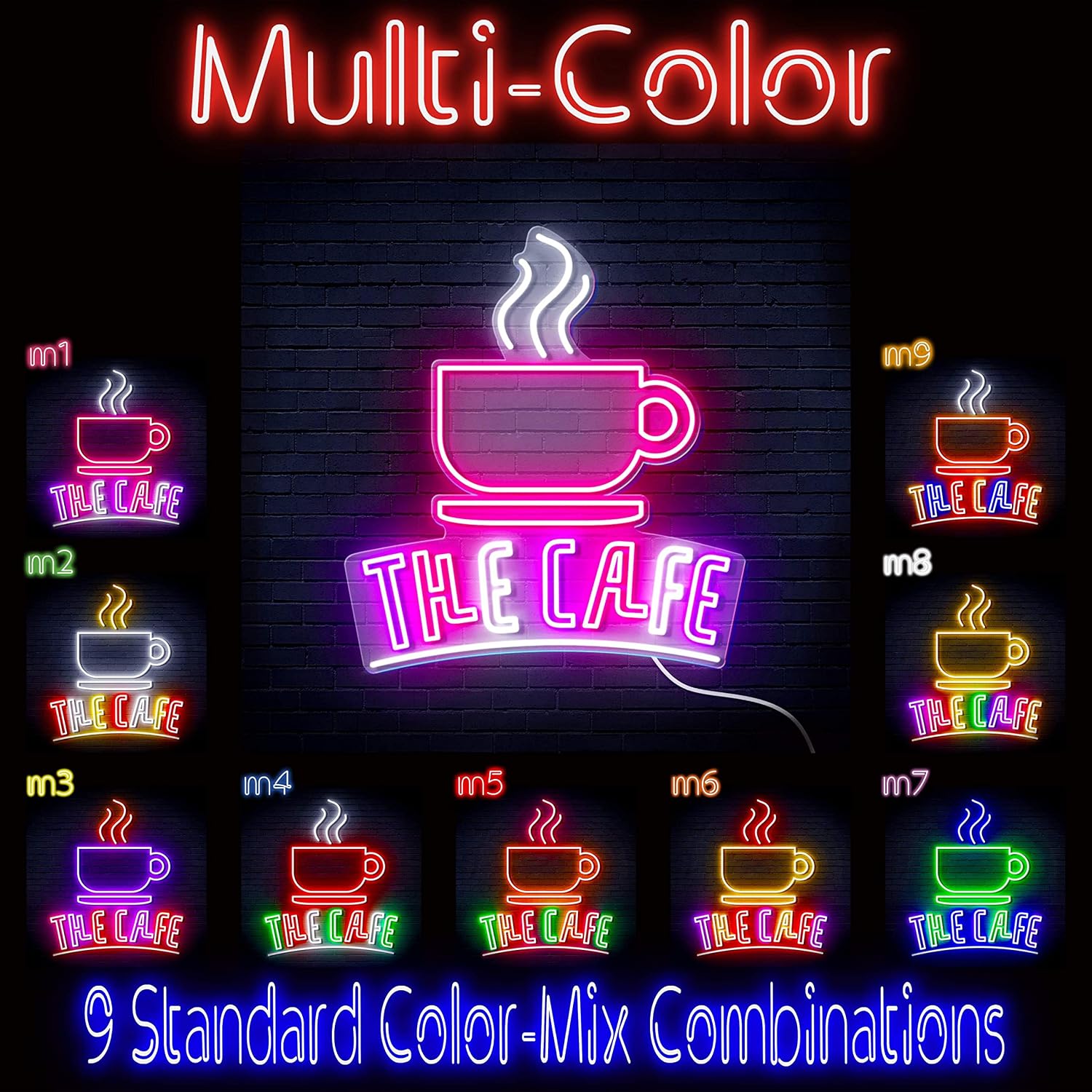 ADVPRO Coffee – The Cafe Extra-Large Ultra-Bright LED Neon Sign - Multi-Color 3 - st16s54-fn-j0026-m3