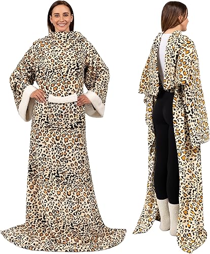 Pavilia - Cobija de lana polar, con mangas, para adultos, hombres y mujeres, elegante, acogedora, cálida, extra-suave, funcional, ligera.