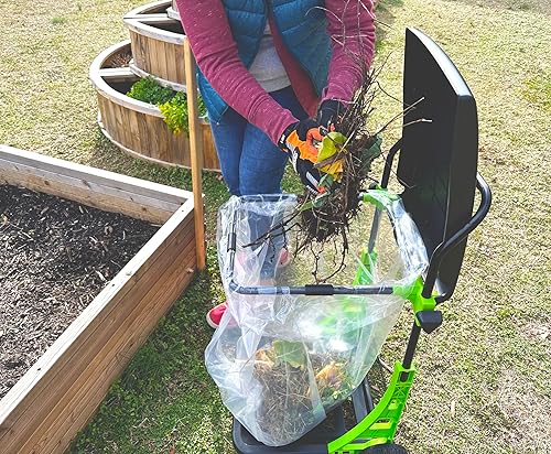 Miniatura 5 de Bosmere W305LVC Carrito de jardín propósito, cubo de basura plegable ajustable para patio, papelera portátil, color verde