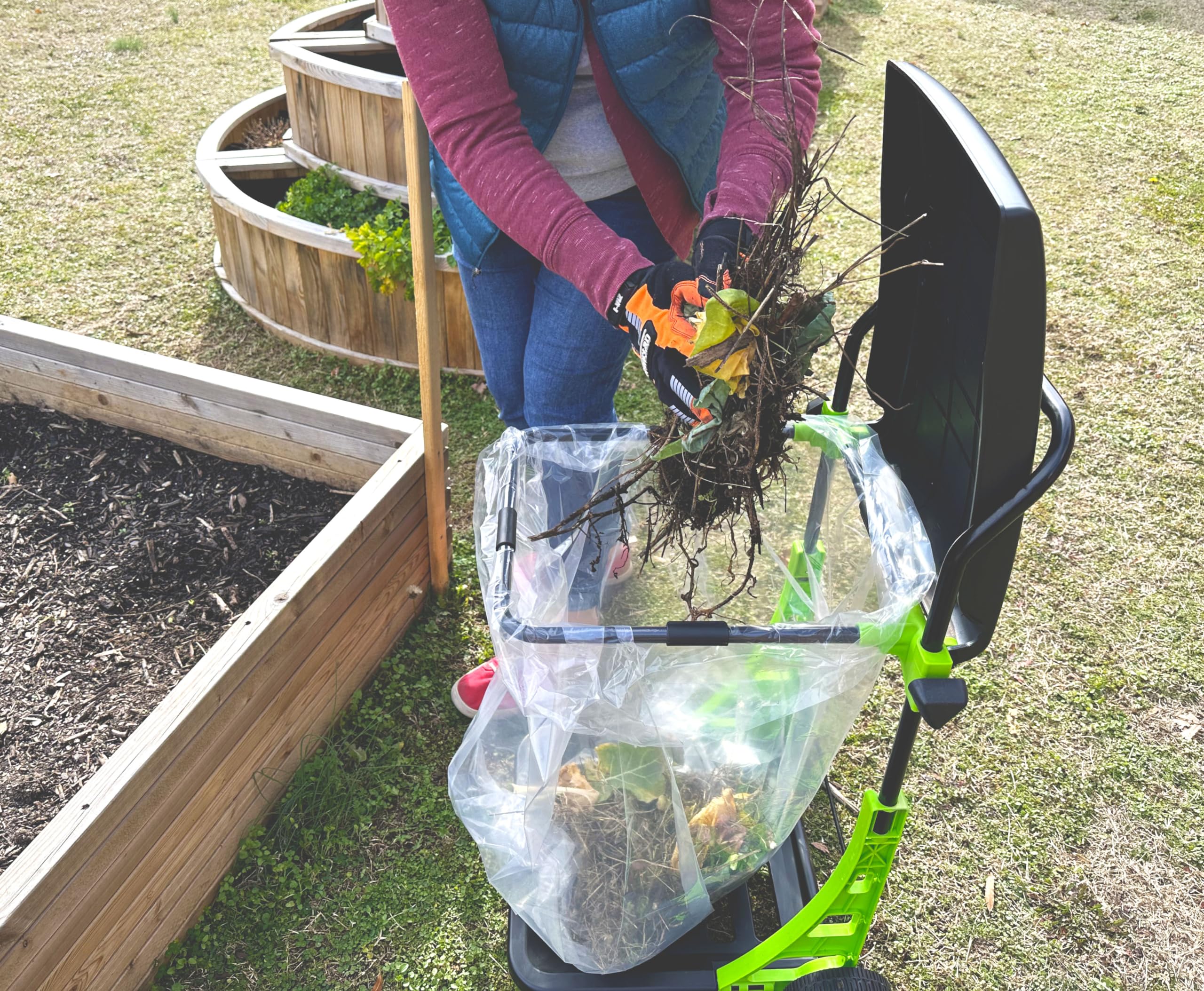 Bosmere Carrito de jardín Multiusos, Cubo de Basura Plegable Ajustable, Cubo de Basura portátil, Acero de aleación, Color Verde