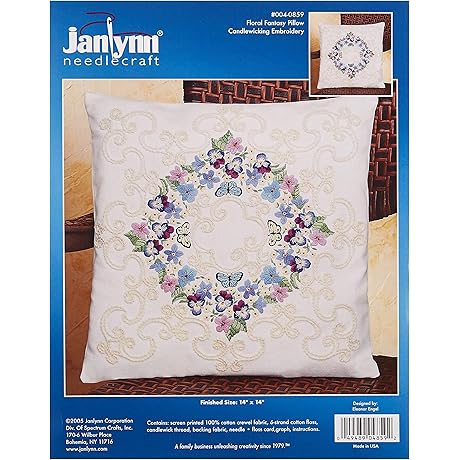 Janlynn Crewel Embroidery Kit: Floral Fantasy Pillow