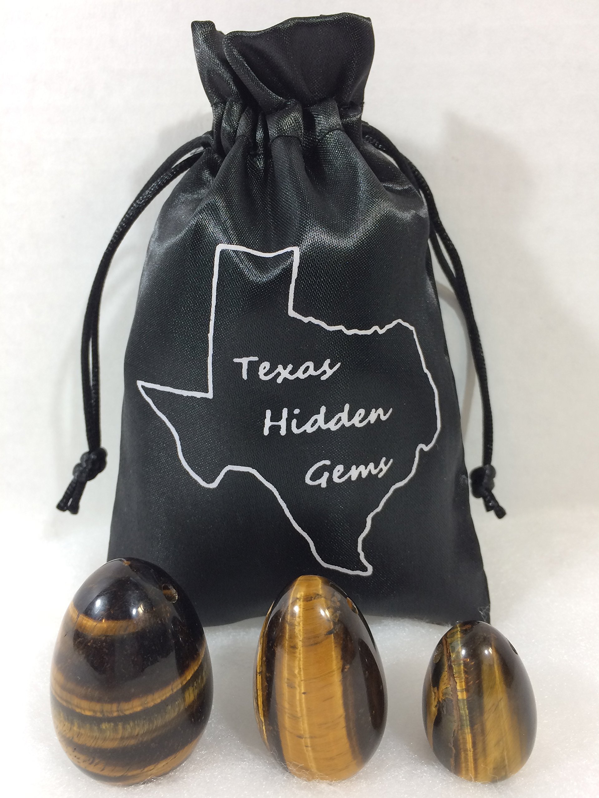 3 Natural Tiger Eye Eggs Kegel Exercise Weights