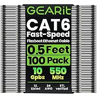 Vista 16 de GEARit Paquete de 100 cables de conexión Cat6 de 1 pie, cable Ethernet Cat 6 sin enganches, flexible y suave, serie premium, color azul