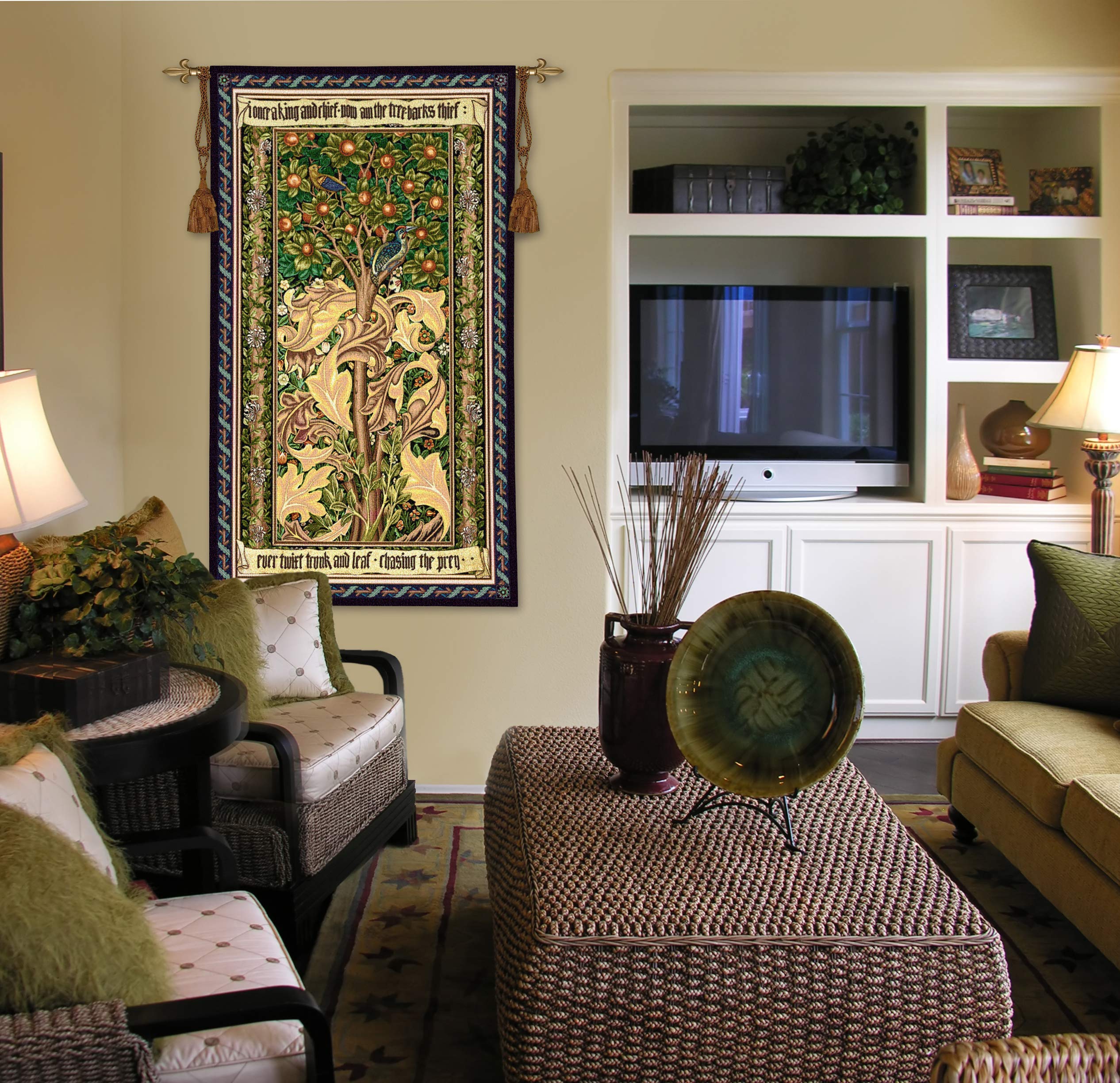 Fine Art Segnalibri arazzo Picchio William 41W x 72H in. Oro