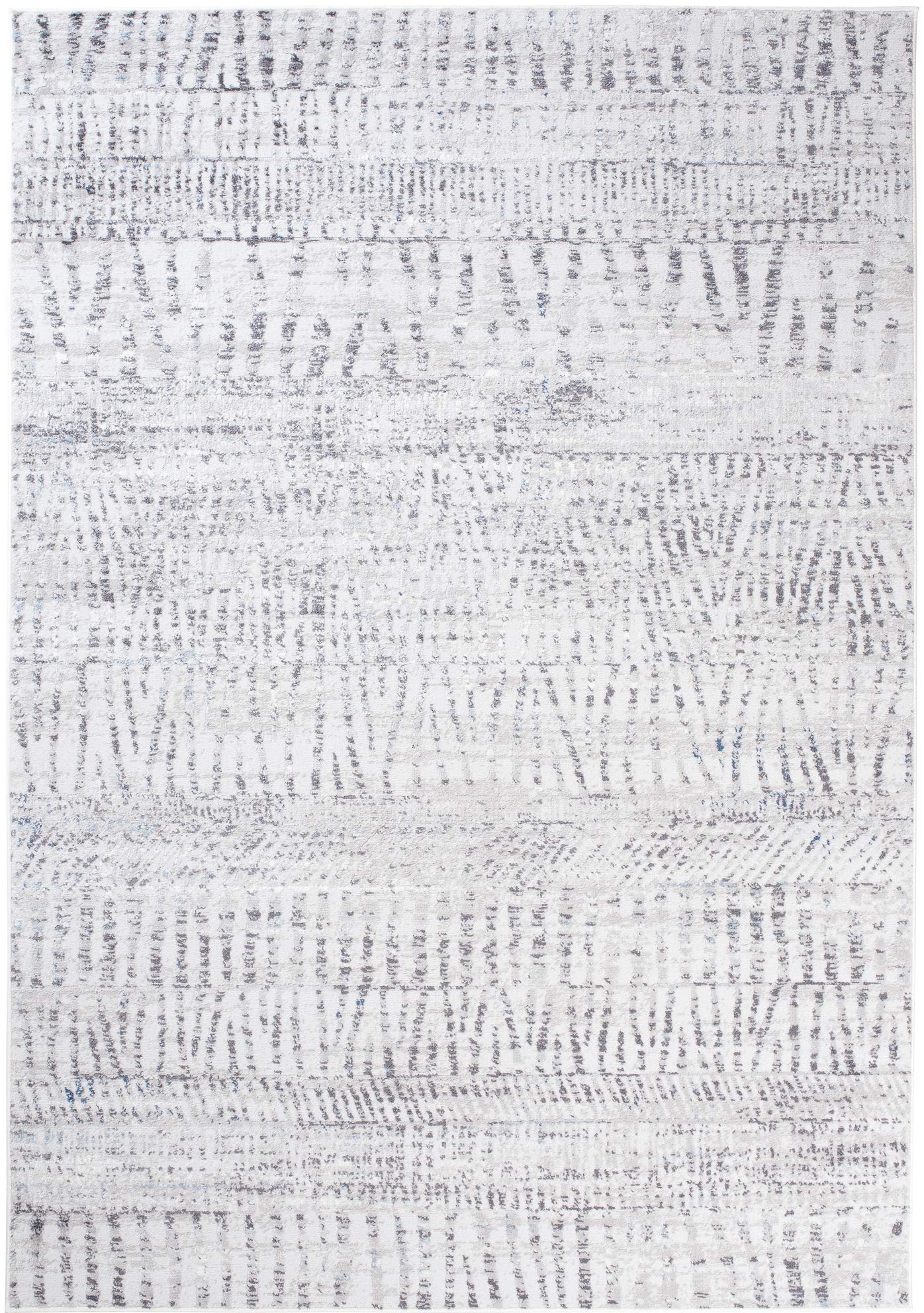 TAPISO Sky Tapis de Salon Chambre Salle à Manger Adulte Bureau Design Moderne Bleu Clair Gris Clair Vintage Moucheté Motif Ethnique Poil Court Doux Moelleux 80 x 150 cm