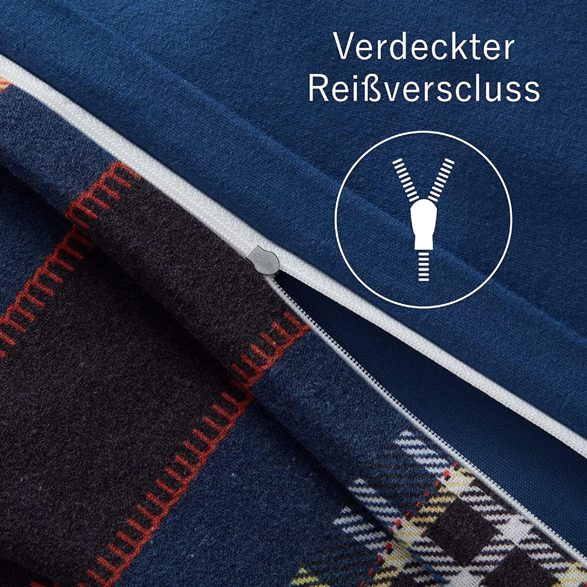 Brielle Bettwäsche aus 100% Baumwolle 155 x 220 cm - Bettwäsche-Set Biber Karo Design, hohe Qualität, weich, einfarbig mit Öko-Tex-Zertifizierung
