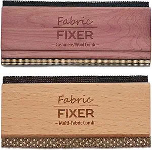 Multi-Fabric Sweater Comb & Lint Remover Set with Cedar & Beech Wood Handles