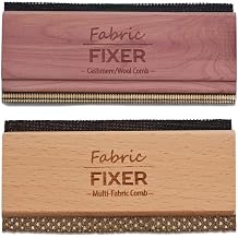 Cashmere and Multi-Fabric Sweater Comb Combo Cedar Wood Handle Double Edge Design Manual Fabric Defuzzer Wool Lint Shaver Comb Scraper for Clothing Pills, Furniture, Sheets and Fabrics
