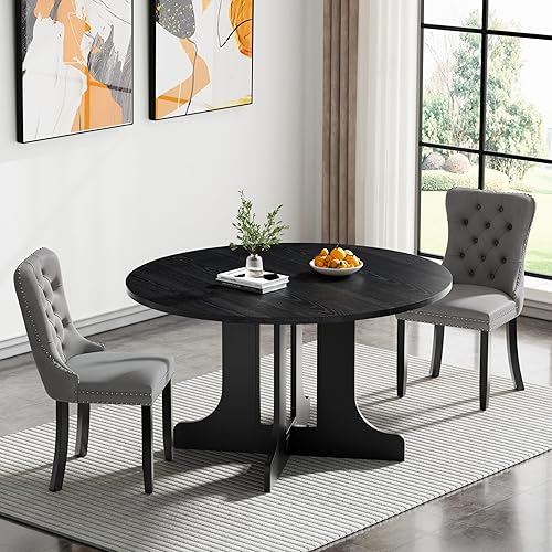 Miniatura 119 de Juego de mesa de comedor de mármol sintético blanco para 6 personas, juego de mesa de comedor extensible de 7 piezas de 63 a 78.74 pulgadas con 6