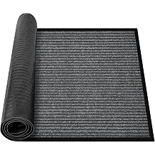 MYFAMIREA Commercial Floor Mat 2' x 3' Extra Large Front Door Industrial Rug Heavy Duty Brush Step Entrance Mat Weather Utility Rug with Non Slip Rubber Backing Low Profile for Entryway, Charcoal Grey