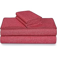 Tribeca Living 100% Cotton German Flannel Sheet Set - 200 GSM, Deep Pocket, Ultra Soft & Cozy, Queen, Light Pink