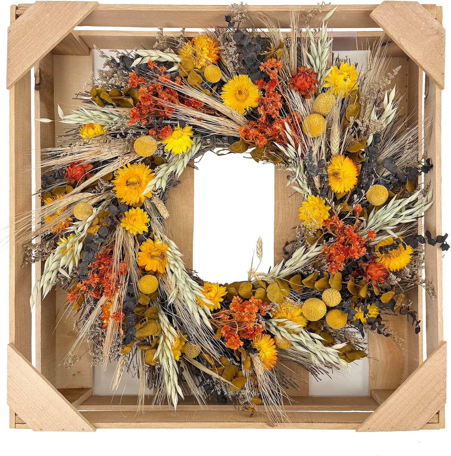 ANDALUCA All Natural Handcrafted Preserved Floral Fall Wreath (California Harvest) - Image 3