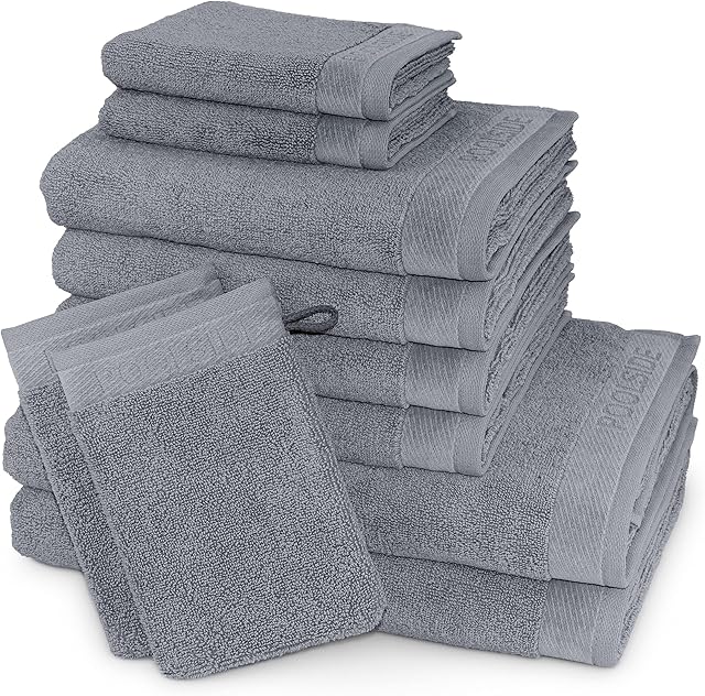 Möve Poolside 10-częściowy zestaw ręczników, wyprodukowano w Niemczech, 100% bawełna, Stone 2 x 20 x 15 + 2 x 30 x 50 + 4 x 50 x 100 + 2 x 67 x 140
