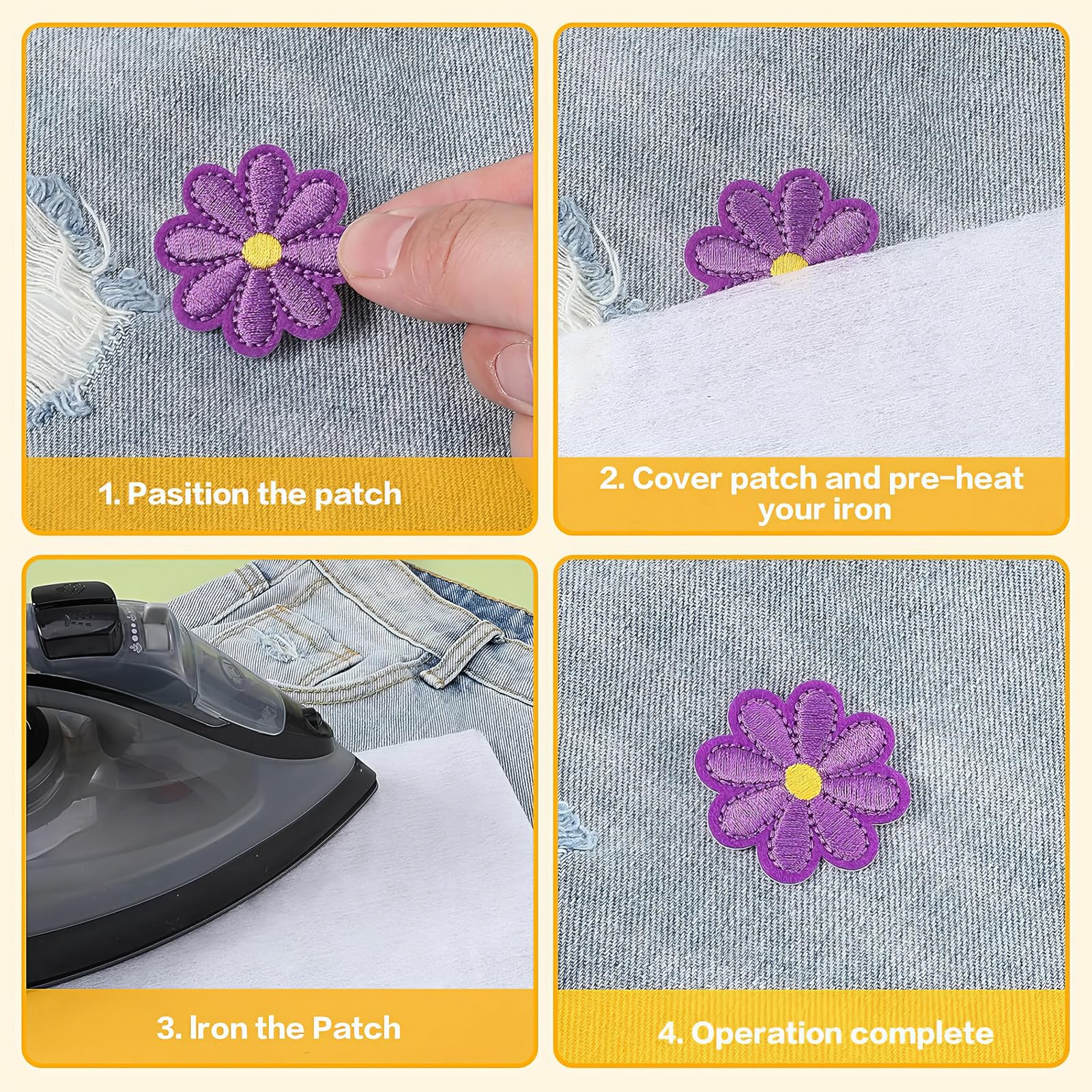82 Toppe Termoadesive Per Vestiti - Set Con 62 Cuori E 22 Fiori, Ricami Colorati Per Riparare E Decorare Jeans, Zaini E Magliette