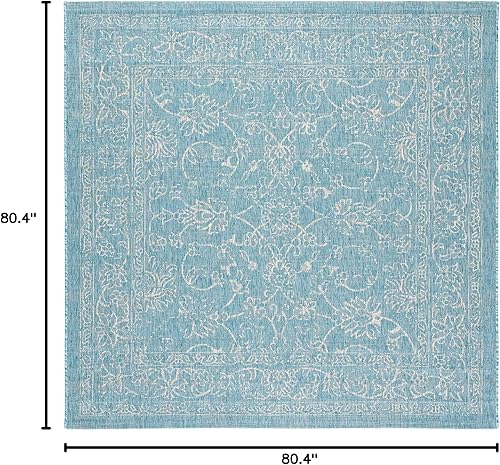 Vista 218 de SAFAVIEH Courtyard Collection - Alfombra decorativa, 2 pies 3 pulgadas x 5 pies, turquesa, no desprende pelusa y de fácil cuidado, para interiores