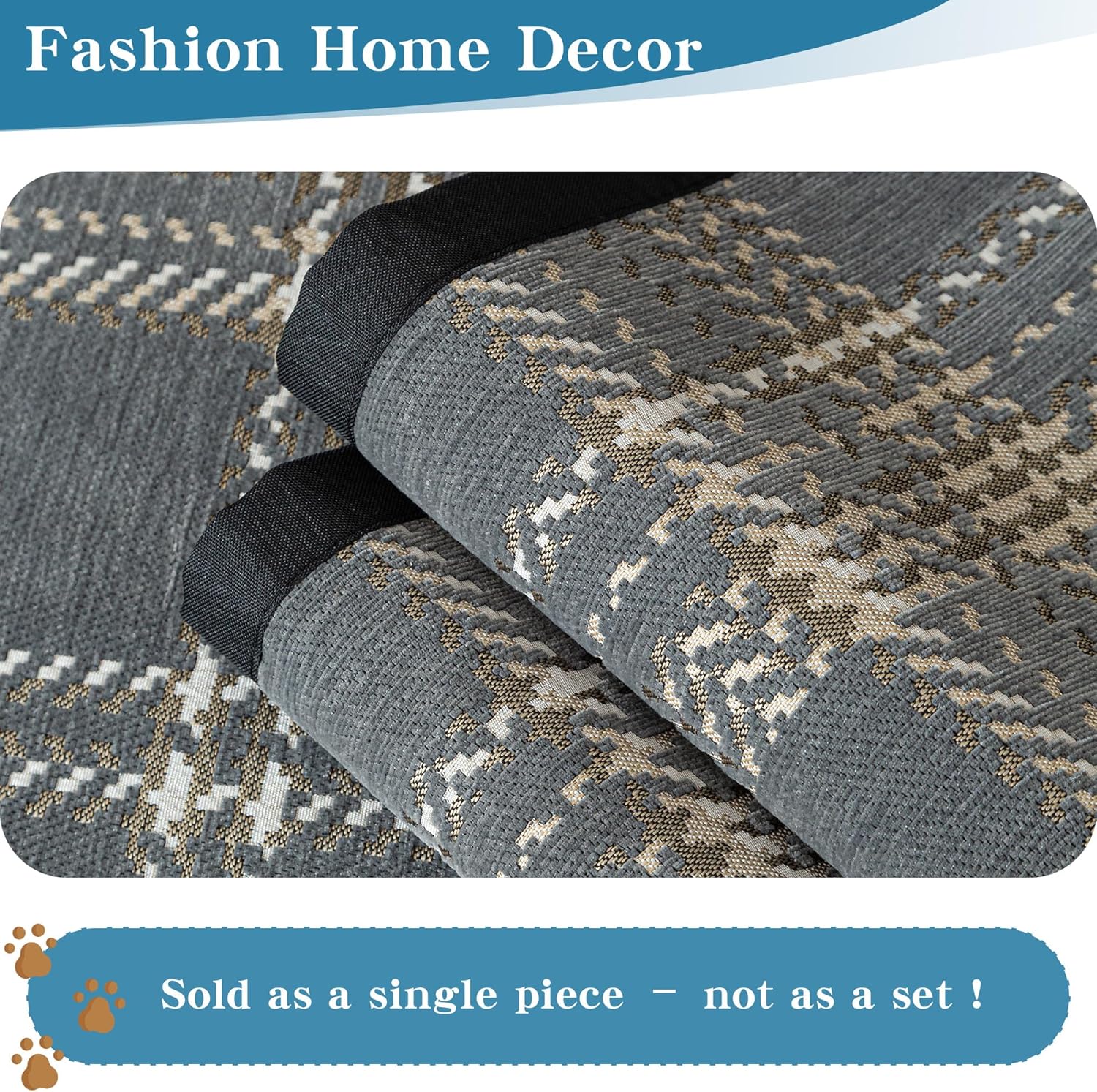 MYSKY HOME Dog Couch Cover, Sectional Couch Covers, Couch Covers for 3 Cushion Couch Sofa Pet Friendly, Sofa Cover Washable, Furniture Protector Futon Covers(Grey Checker, 35"x 71", Only 1 PCS)