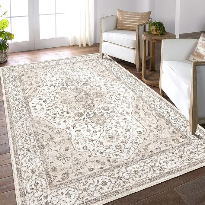 Amazon.com: Fortsea 5'x7' Machine Washable Abstract Design Area Rug ...