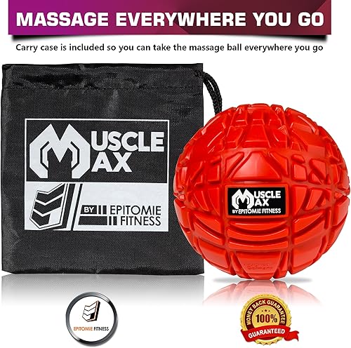 Miniatura 3 de Muscle Max - Pelota de terapia para masaje de puntos gatillo - Masajeador de tejido profundo para liberación miofascial - Pelota de movilidad para