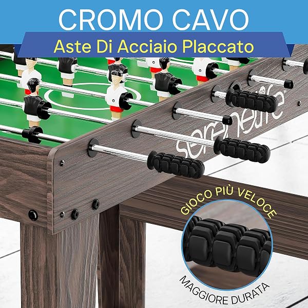 SereneLife Tavola da Calcio Balilla a Grandezza Naturale, Calcio con Palla Set per la Casa, Calcio Balilla Professionale, Design Moderno e Robusto. - 3