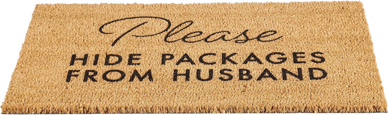 Evergreen Please Hide Packages from Husband Coir Mat