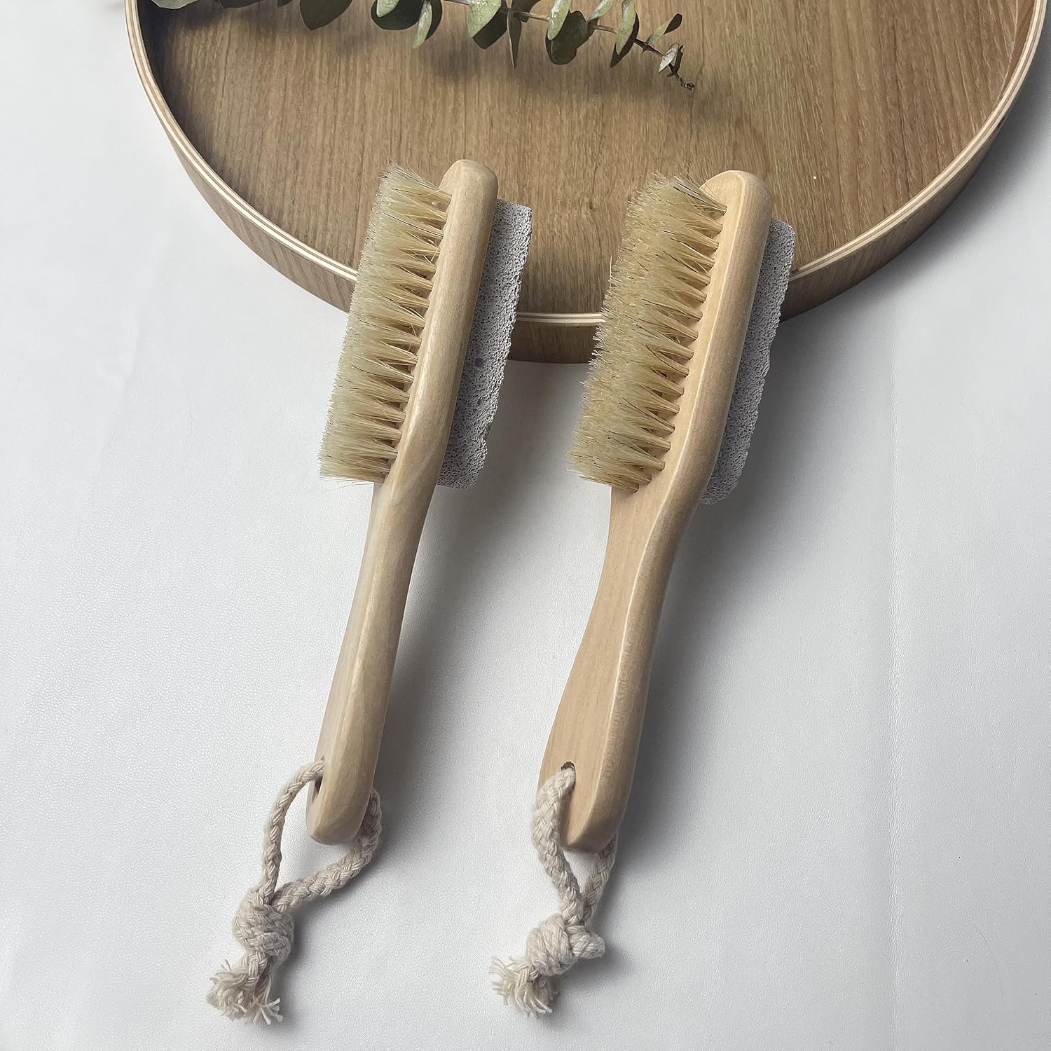 Pumice Stone for Feet with Natural Bristle Nail Brush - 7.25" Pumice Stone for Feet Callus Remover - Foot Pumice image 6 of 7 B0CFS4B4GT