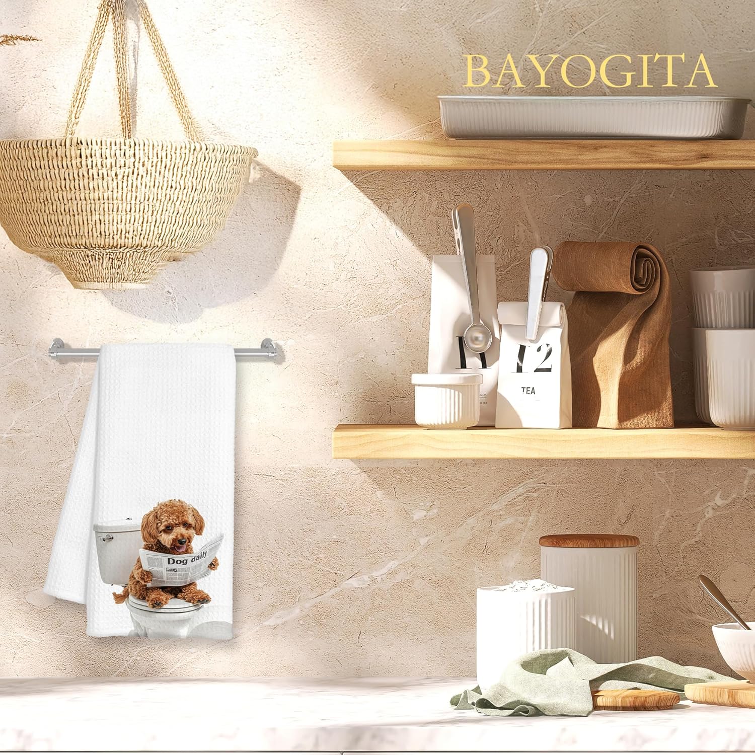 Cute Poodle Gifts Bathroom Hand Towels - Funny Dog Bathroom Decor Towel, Funny Animal Hand Towels for Restroom Decor, Poodle Gift for Women, Dog Lover Gifts, 16×24 Inches - Image 4