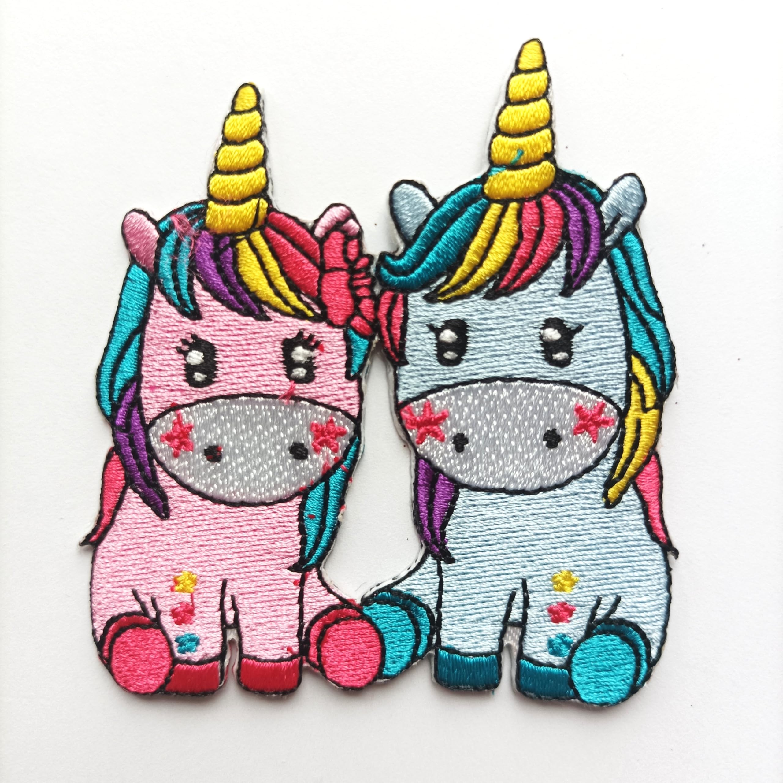 Ototon - Toppa termoadesiva ricamata con unicorno, motivo: unicorno, decorazione per cucito, abbigliamento, pantaloni, fai da te, 7 pezzi, colori assortiti