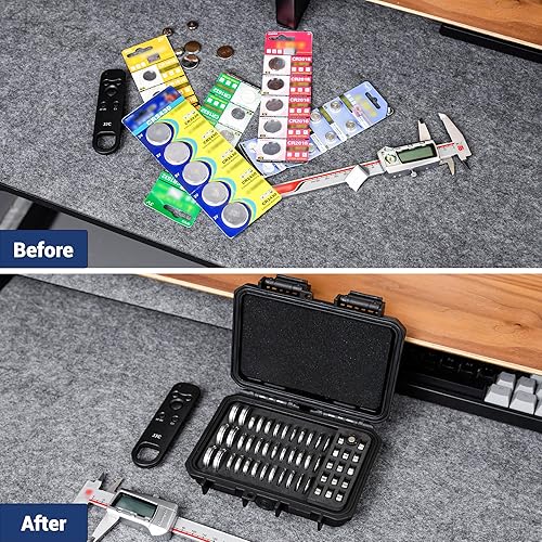 Vista 34 de KIWIFOTOS 14 Slots 18650 Battery Organizer Case Protective Hard Storage Case Shockproof 18650 18350 Battery Holder Box Batteries Container Caja