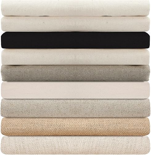 Miniatura 1 de Tela de mezcla de lino 100% algodón, calicó y algodón para manualidades, pintura, retazos, ropa y tapicería ligera. Fibras naturales Neotrim,