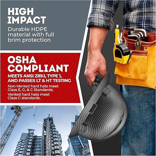Miniatura 4 de Full Brim OSHA Construction Hard Hat Work Approved Safety Helmet Carbon Fiber Custom Design Hard Hats Cascos De Construccion Hardhat for Men Hard