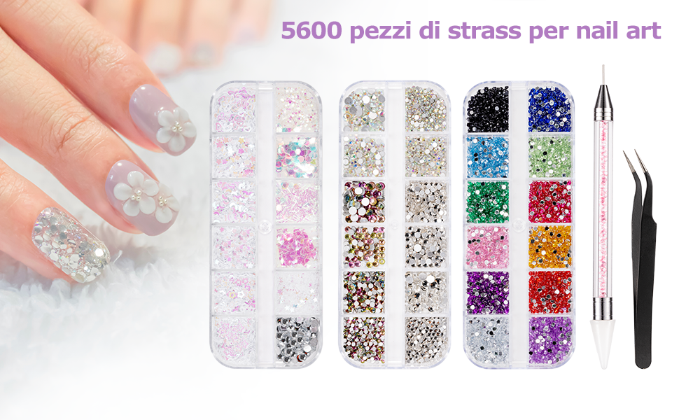 3000 Strass In Resina 4 Mm - Glitterati Con Fondo Piatto Per Decorazioni Fai Da Te - Foto 11