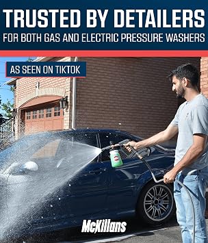 McKillans Foam Cannon for Pressure Washer (Wide Mouth) - Car Wash Snow Foam Cannon Lance Pressure Washer Soap Dispenser for Car Washing with Adjustable Thick Foam + 1/4 Quick Connector