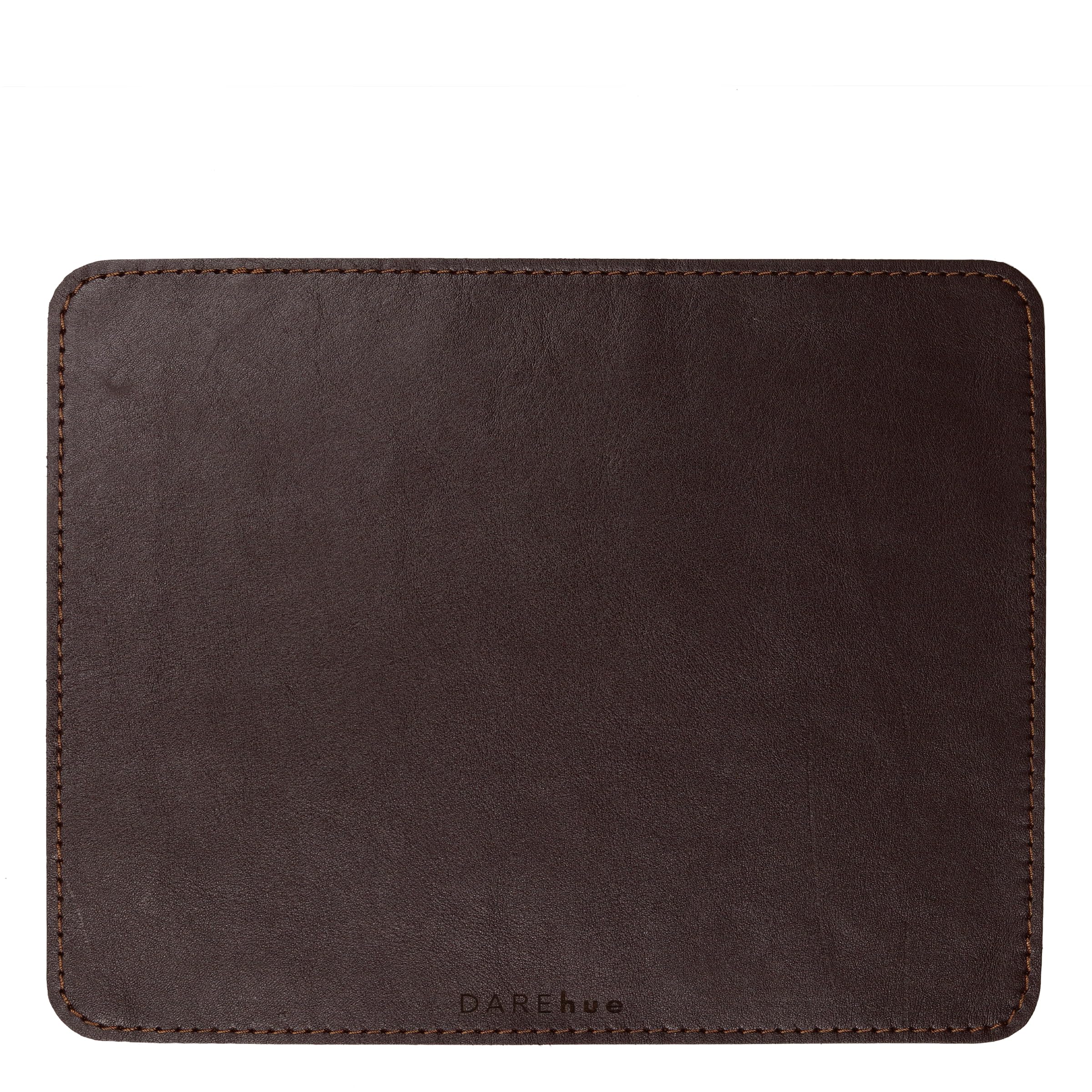 Tapis de souris en cuir véritable (marron foncé, taille L)