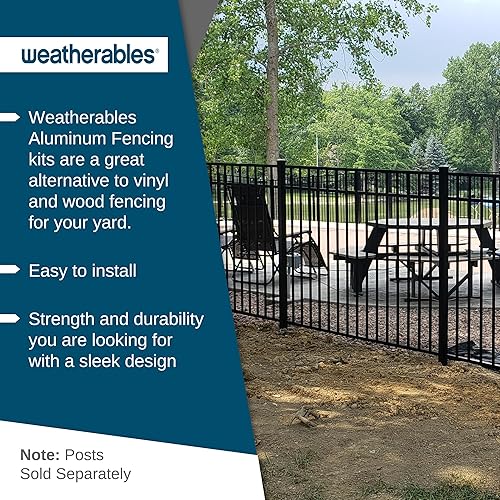 Miniatura 2 de Weatherables Cypress - Kit de valla de aluminio para valla de patio trasero y jardín, fabricado con aluminio duradero con recubrimiento en polvo que