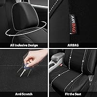 Vista 5 de Car Pass - Fundas impermeables de neopreno para asientos, juego completo negro de ajuste universal, fundas protectoras para interior de auto SUV