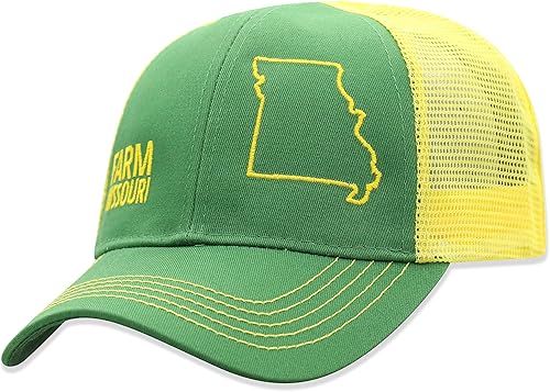 Miniatura 3 de John Deere Sombrero de malla para niños pequeños con contorno del orgullo estatal de la granja