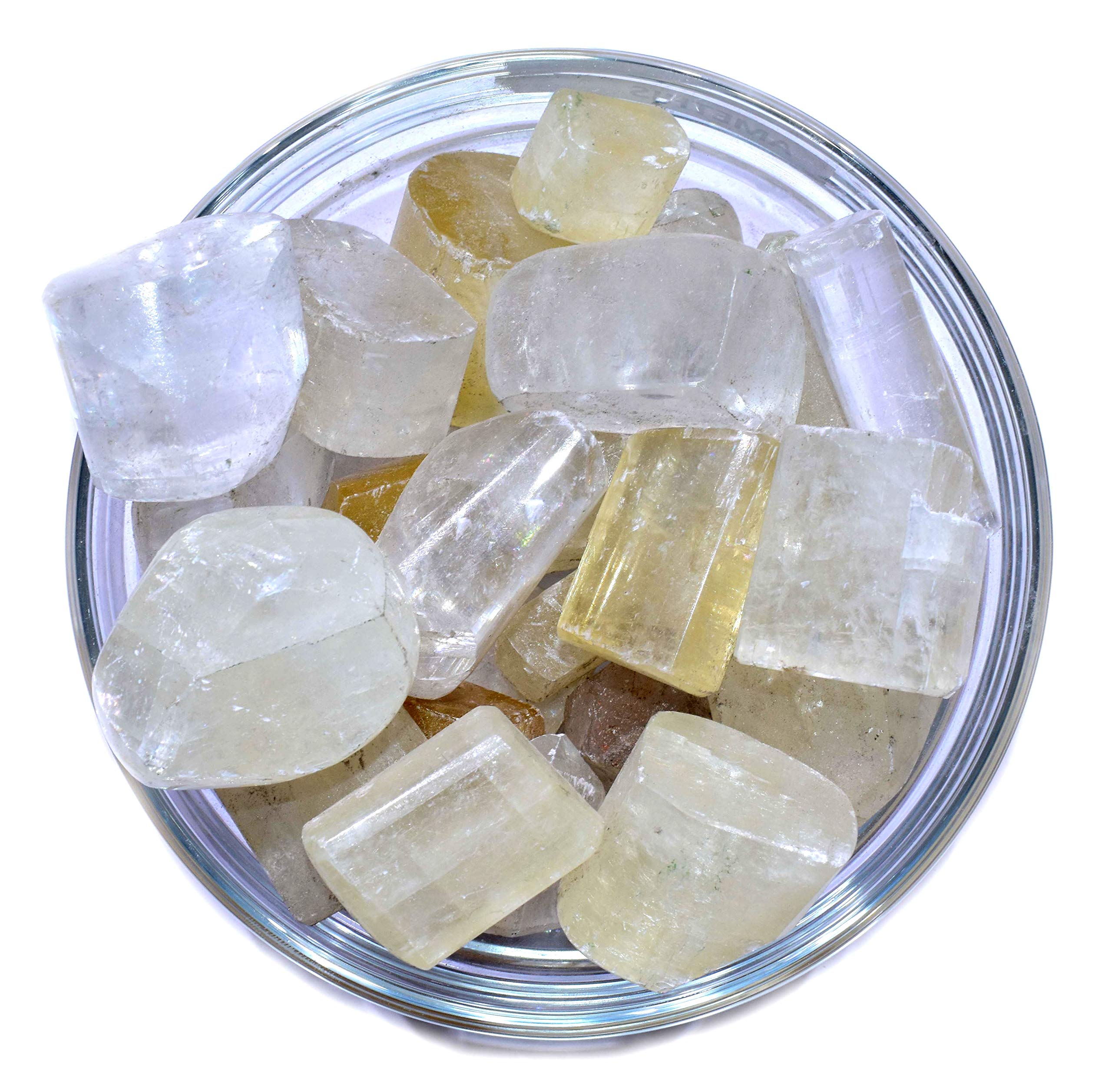 Pyramid Tatva Tumble - Optical Calcite 3 Pieces Natural Chakra Balancing Crystal Healing Stone (B07QYT2TK3) Amazon Price History, Amazon Price Tracker