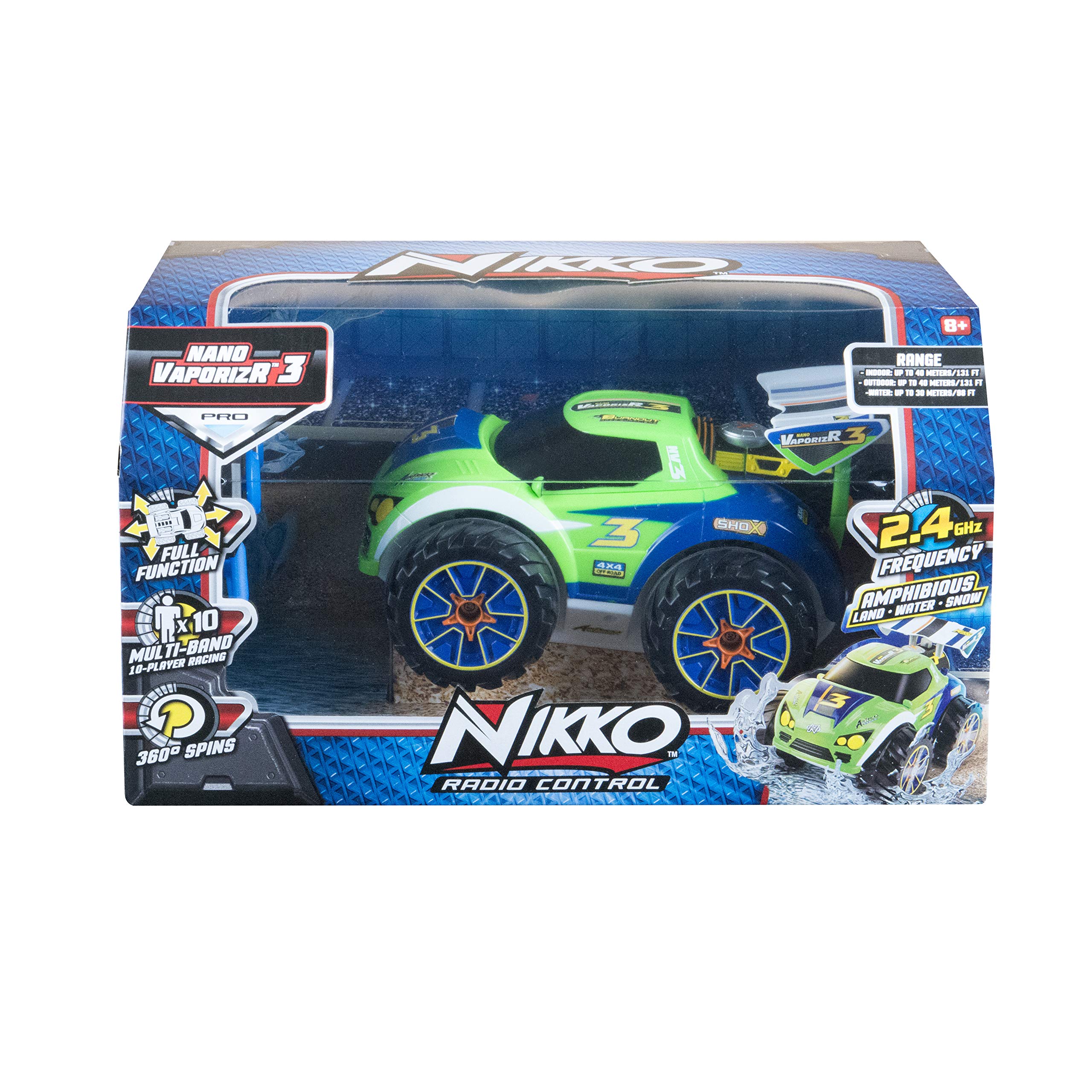 Nikko - Nano VaporizR 3 - samochód sterowany - samochód RC - obrót o 360 stopni - do użytku wewnątrz i na zewnątrz - 14 x 20 x 13 cm - neonowy zielony