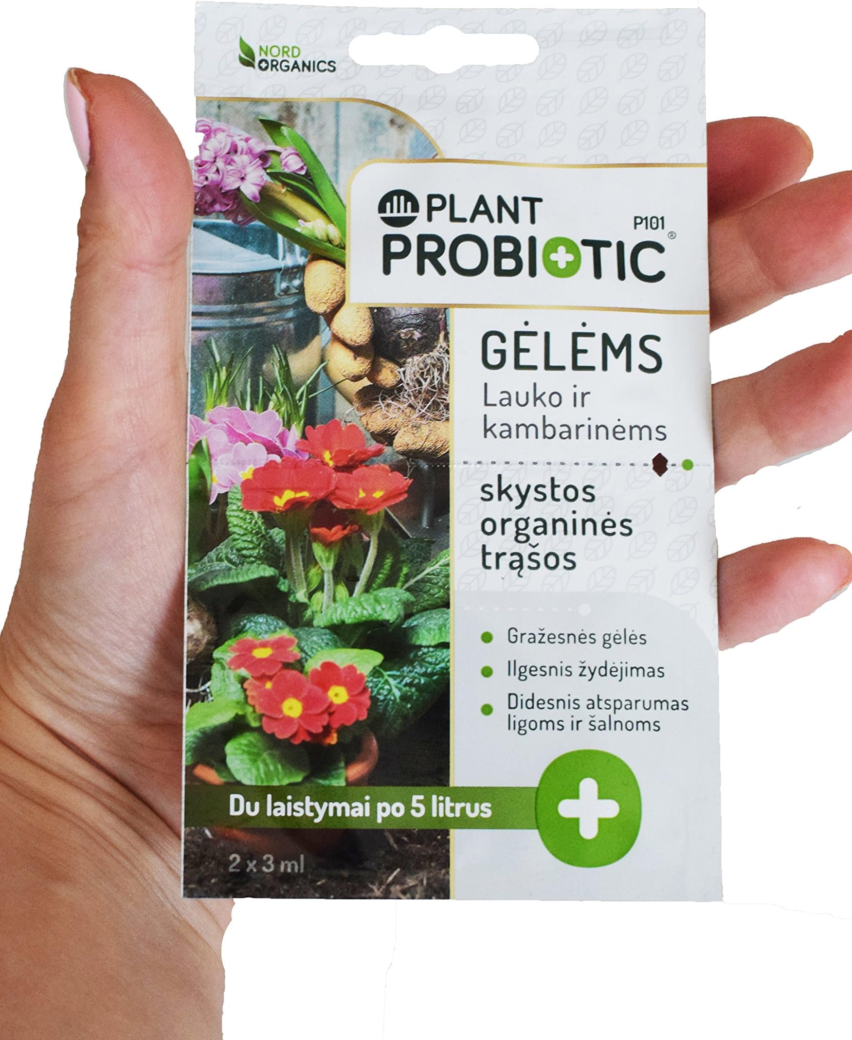Concentrated Plant Probiotic sachets - 1 sachet = 2 waterings (10 Liters) - Liquid organic fertilizer for indoor and outdoor flowers - With SAPROPEL - rich organic matter from freshwater lakes - By NORD ORGANICS (Pack of 15 sachets)