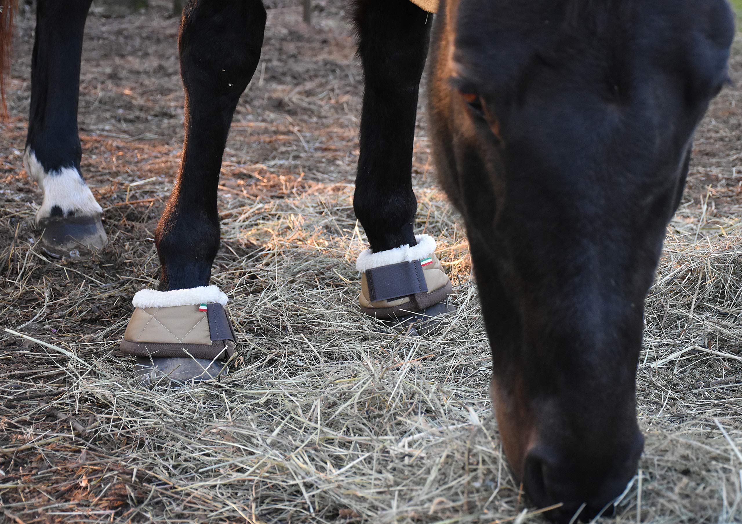 LOVEHORSES Ocieplacz do koronek z ekologicznej ceramiki. Stymuluje wzrost podkowy. Standard 100 certyfikowany przez Oeko-TEX® - 100% Made in Italy (ciemnobrązowy - duży)